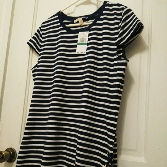 Michael Kors Blue and White Striped shirt NWT - Picture 2 of 6